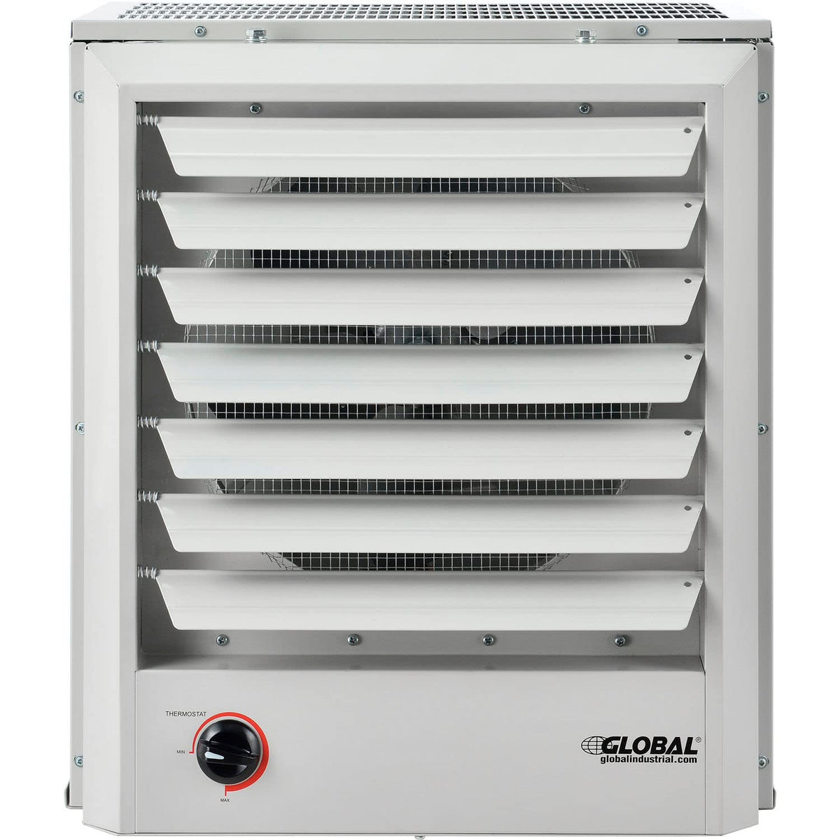 Vertical Or Horizontal Downflow Unit Heater by Global Industrial – 13.75"L x 19"W x 21.44"H, Alloy Steel, White, Model PU-20483