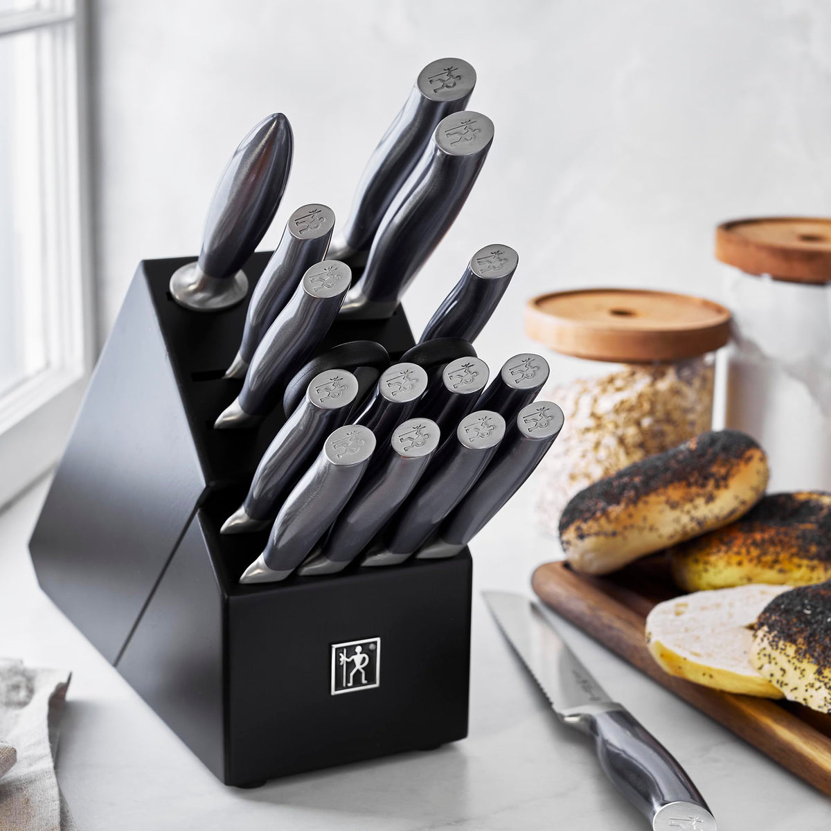 Graphite 17-pc Knife Block Set by HENCKELS – 17-pc, Stainless Steel, Pack of 17, Model 17634-217
