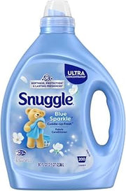 Snuggle Fabric Softener Liquid, Blue Sparkle, 80oz, 200 Medium Loads | Ultra Concentrated Formula, Long-Lasting Freshness, Softens Fabrics, Reduces Static and Wrinkles, Helps Protect Color