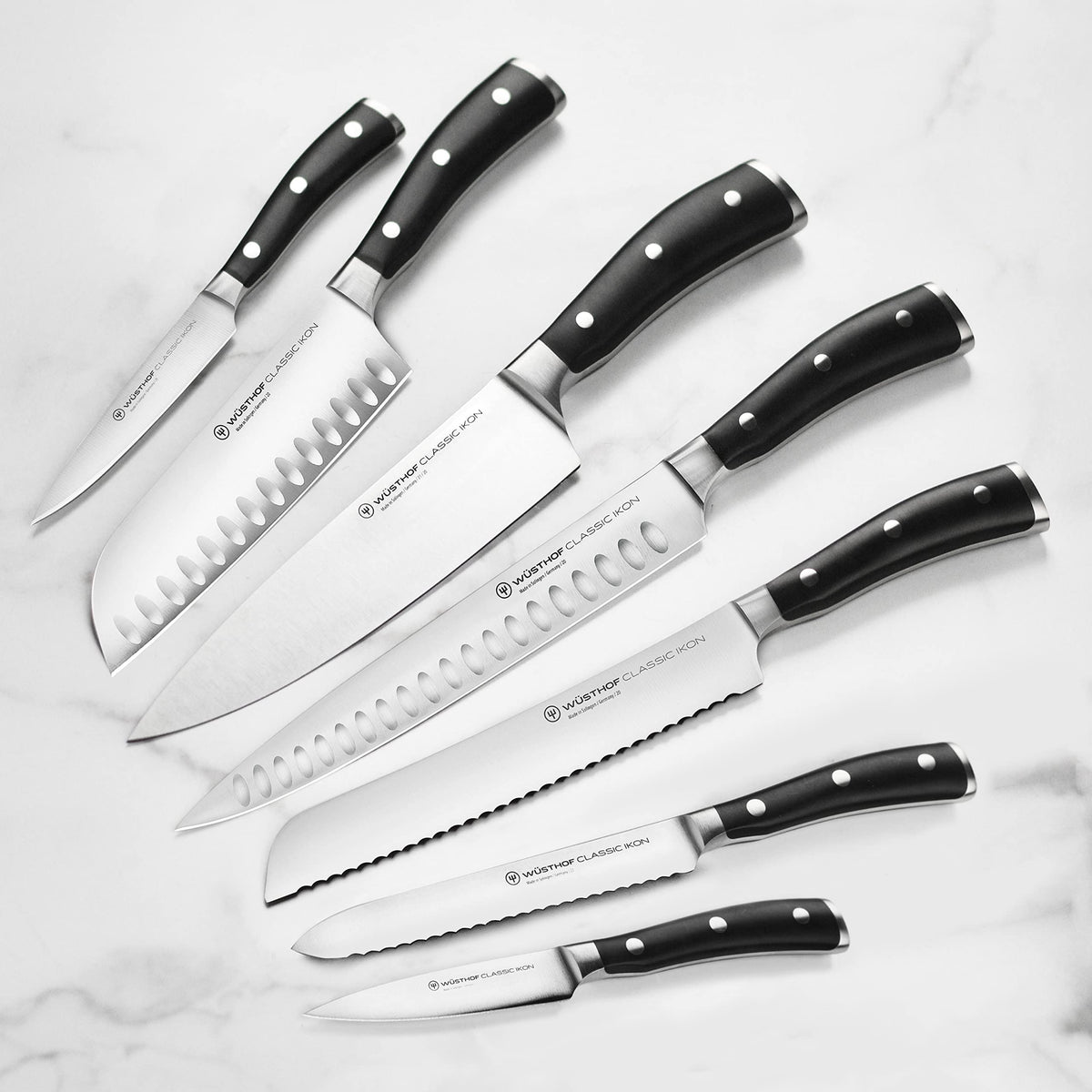 Wusthof 10 Piece Knife Set with Walnut Block by Wüsthof – 10 Piece, Forged High Carbon Stainless Steel, 10 Piece (Walnut), Pack of 10, Model Classic Ikon