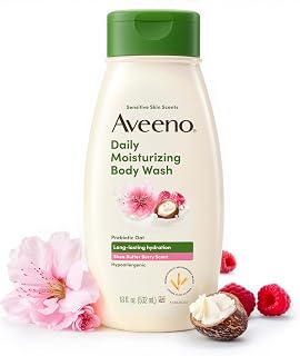 Aveeno Daily Moisturizing Body Wash, Shea Butter Berry, 18 fl. oz