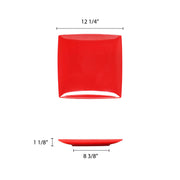 12" square plate by Thunder Group – Large, Melamine, Red, Model 29012PR