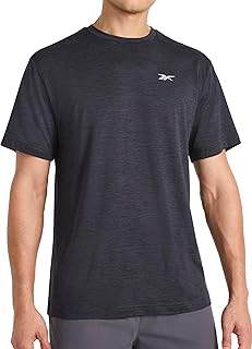 Reebok Men's Strike Short Sleeve Crewneck T-Shirt, Standard Fit, Lightweight Stretch Poly Jersey Fabric
