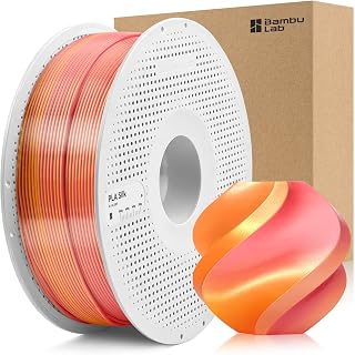 Bamboo Lab PLA Silk Dual Color Filament Gradient - Gilded Rose | Pink Gold Multi Shiny Dynamic Color Transformation, Tough Silk PLA+ 3D Printer Filamento, RFID for AMS,1.75mm 1kg Spool,13901