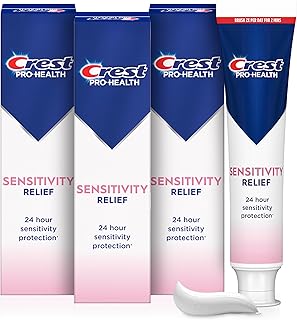 Crest Sensitivity Toothpaste 4.8 oz (3 Pack), Relieves Sensitivity, Strengthens Gums, Anticavity