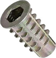 E-Z LOK Threaded Insert for Soft Wood, Zinc Hex-Flanged Thread Inserts M6-1.0 Internal Threads, 20 mm Length Pack of 50