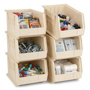 QUANTUM STORAGE SYSTEMS Ivory / 18L x 11W x 10H / Ultra Stack & Hang Open Storage Bins