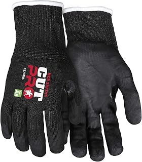 MCR Safety 92735NM Cut Pro 15 Gauge HyperMax/Steel Work Glove, Cut Protection, Nitrile Coated Palm & Fingertips, Thumb Crotch, Touchscreen Friendly, Medium