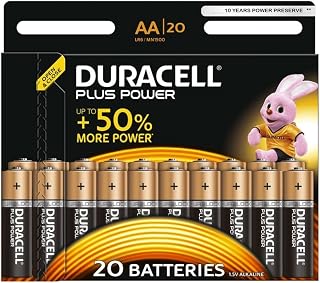 DURACELL MN1500 Plus Power AA Size Batteries-Pack of 20