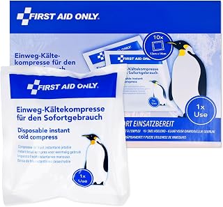 First Aid Only Instant Cooling Pads, 10-Pack | Ready to Use Immediately, No Ice or Pre-Cooling Required | Disposable Cooling Pads for Sports and First Aid | P-10104 00