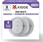 Kidde Smoke & Carbon Monoxide Detector, 10-Year Battery, 30CUD10, 2 Pack | No Battery Replacements or Low Battery Chirps, 2-in-1 Detection, LED Status Lights, Ideal for Homes & Apartments