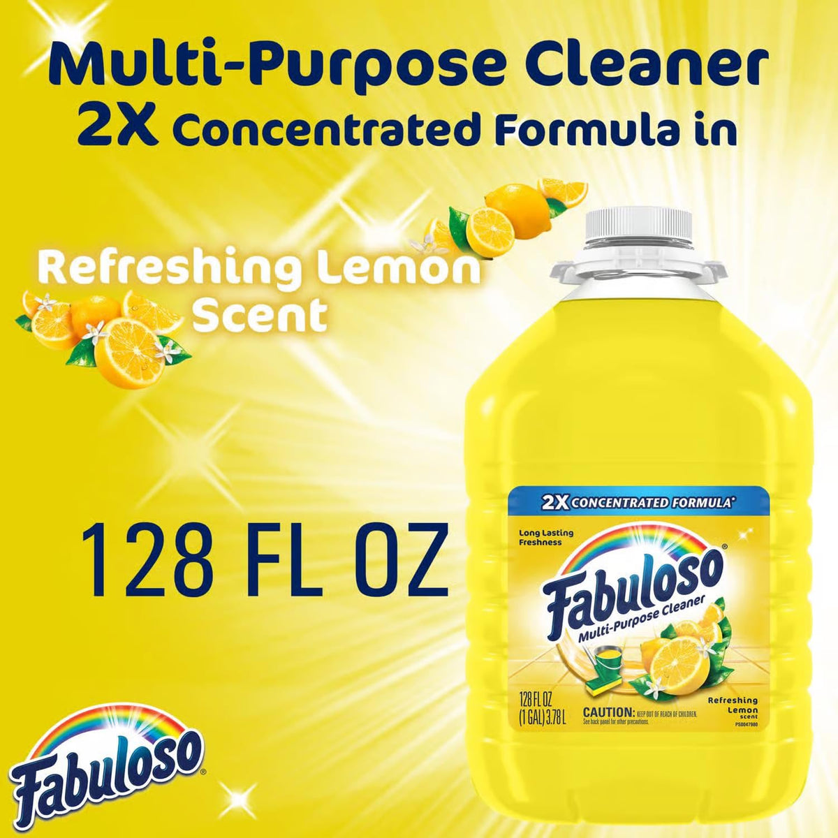 Multi-Purpose Cleaner Concentrated Formula by Fabuloso – 128 Fl Oz (Pack of 1), Pack of 128, Model 035000973542