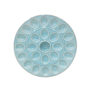 Casafina Cook & Host Stoneware Egg Platter, 13 Inch, Robin's Egg Blue