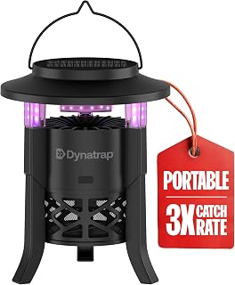 DynaTrap Portable Outdoor Bug Trap, 1/4 Acre, UV LED Light, Chemical-Free | Mosquito, Fly, Gnat, Moth, Wasp Trap, Bug Zapper Alternative, Rechargeable Flying Insect Catcher, Cordless/Solar Capability