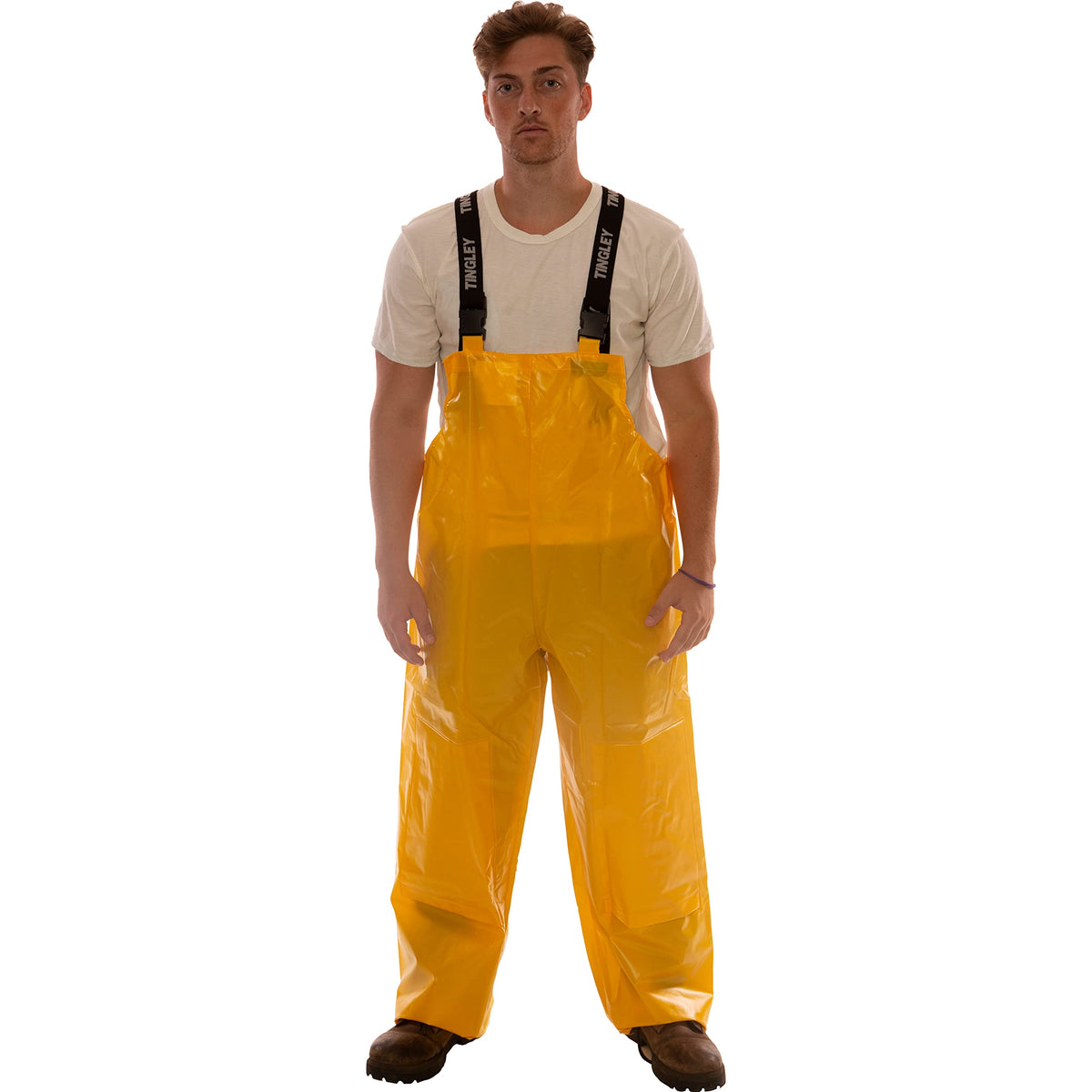 Iron Eagle Lock Out Tag Out (LOTO) Waterproof Overalls with Patch Pockets by TINGLEY – Nylon, Gold, Model O22047