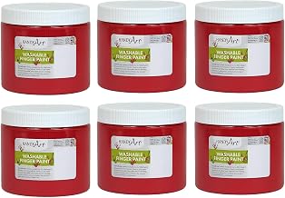 Rock Paint and Handy Art RPC241020-6 RED Washable Finger Paint; 16 OZ - 6 Each