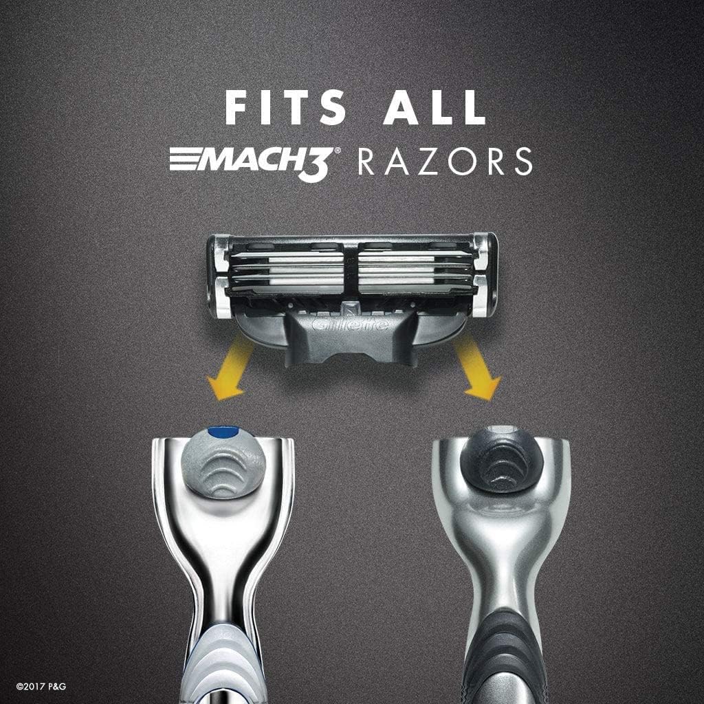 Mach3 Blade - Pack of by Gillette – 1 Count (Pack of 8), Metal, Multicoloured, Pack of 8, Model GLL00030