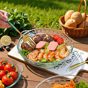 Holiban Glass Pie Plates, 9.5 Inch Deep Dish with Handles, Set of 2, Clear