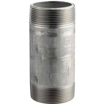 2 in. X 6 in. 304 Stainless Steel Pipe Nipple - 16168 PSI - SCH. 40 - Domestic by Merit Brass – 6"L x 2.38"W x 2.38"H, Stainless Steel, Model 4032-600