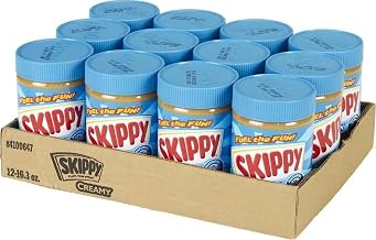 SKIPPY Peanut Butter, Creamy, 16.3 Ounce (Pack of 12) | 7 g protein per serving