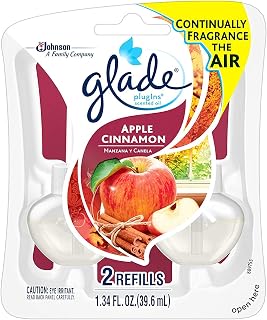 Glade Plugins Scented Oil,1.34 Fluid Ounce, 2 Count. (Apple Cinnamon, Pack of 12)