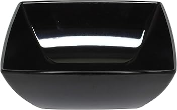 Thunder Group Classic black melamine dinnerware collection 8 oz, 3 7/8" square bowl, 1 3/4" deep, comes in dozen
