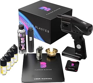 flavour blaster Cocktail Bubble & Smoke Gun Kit | Smoking Cocktail Machine, Edible Bubbles & Aroma | Smoke Bubble Gun for Elevating Drinks & Food with Flavor-Rich Clouds | Cocktail Gift Sets | Black