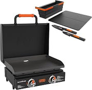 Griddle 22 Inch, OTG Outdoor Tabletop Griddle with Built-in Hood, and Blackstone Accessories Cutting Board and Knives Set, Portable Grill for Camping, Tailgate Grilling, and Cooking