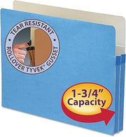 SMEAD Top-Tab File Pocket, Letter, 11-3/4 x 9-1/2 Inches, 1-3/4-Inch Expansion, Blue (SMD73215)