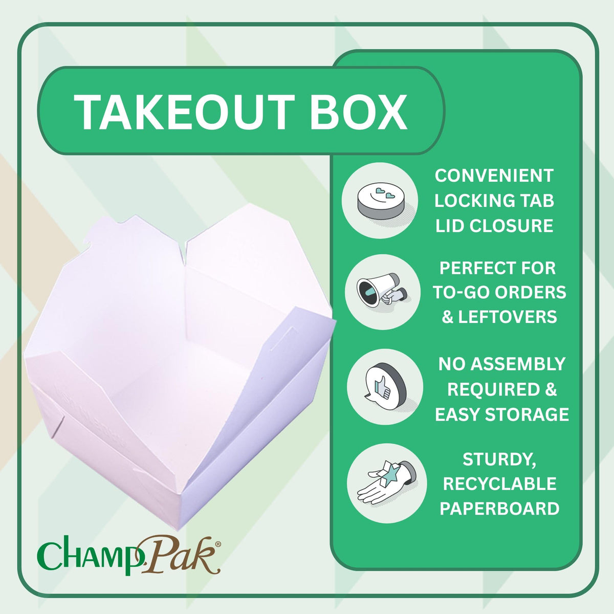 SOUTHERN CHAMPION TRAY White / 6" x 4-3/4" x 2-1/2" / 6.0 liters Boxes