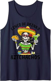 Funny Cinco De Drinko Bitchachos Mexican Let's Fiesta Women Tank Top