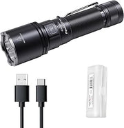 Fenix C7 Pro 4600 Lumen USB-C Rechargeable Work Flashlight, Magnetic Base, Long Runtime, Wide Beam LED, 20W Fast Charging, IP68 Waterproof, for Jobsite, Security, Emergency with Lumentac Organizier