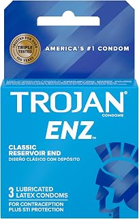 TROJAN ENZ Lubricated Condoms, 3 Count (Pack of 6)
