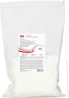 3M Cable Tie CT6NT40-M, Natural, 6 inch, 40 lb Tensile Strength, 1000/Bag
