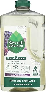Seventh Generation Dish Liquid Soap Lavender Flower & Mint Refill Dishwashing Soap Biodegradable liquid soap 50 oz