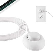 PHILIPS Plug-in Footswitch, 9 Ft, 1-Outlet Flat Plug Extension Cord | Flat Extension Cord with Switch ON/Off, 2 Prong Extension Cord, 120V Long Extension Cord, 1 Pack, White, 1 Pack, SPS1036WF/37