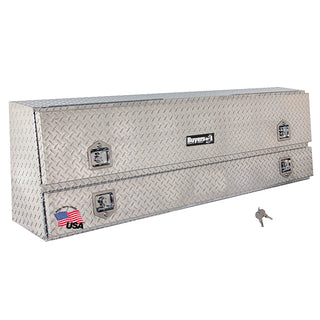 Buyers Products - Contractor Toolbox With Drop Door by Buyers Products Company – 96 x 21 x 13.5, Diamond Plate, Silver Diamond Tread, Model 1705660