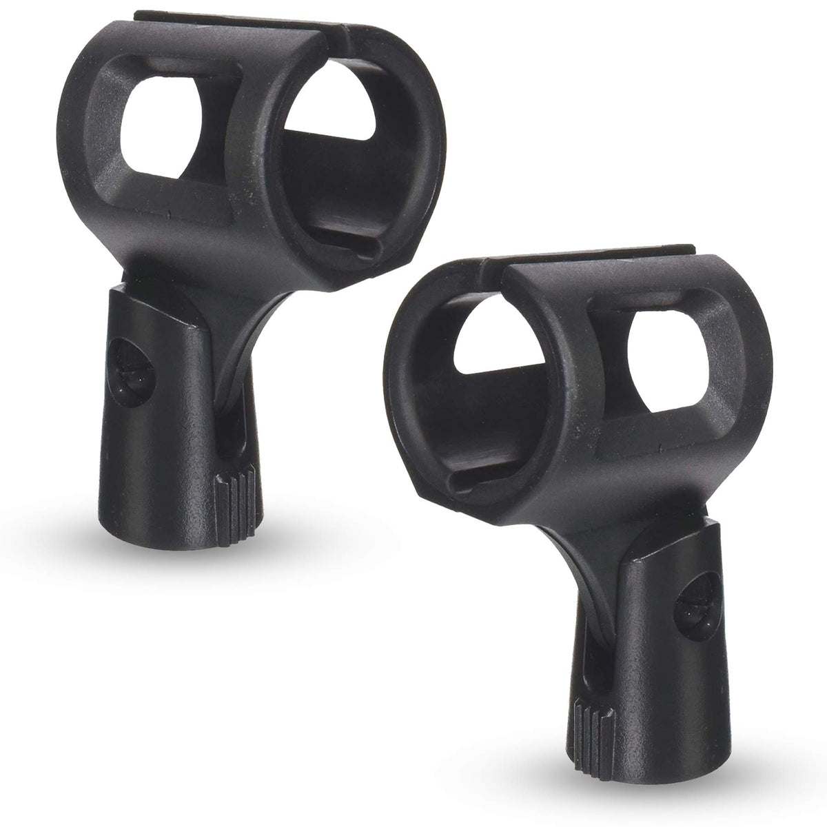 Indestructible Large Barrel/Wireless Microphone Holders - 2 Pack () by Performance Plus – 2 Pack, Rubberized Plastic, Black, Pack of 2, Model MH4W-2