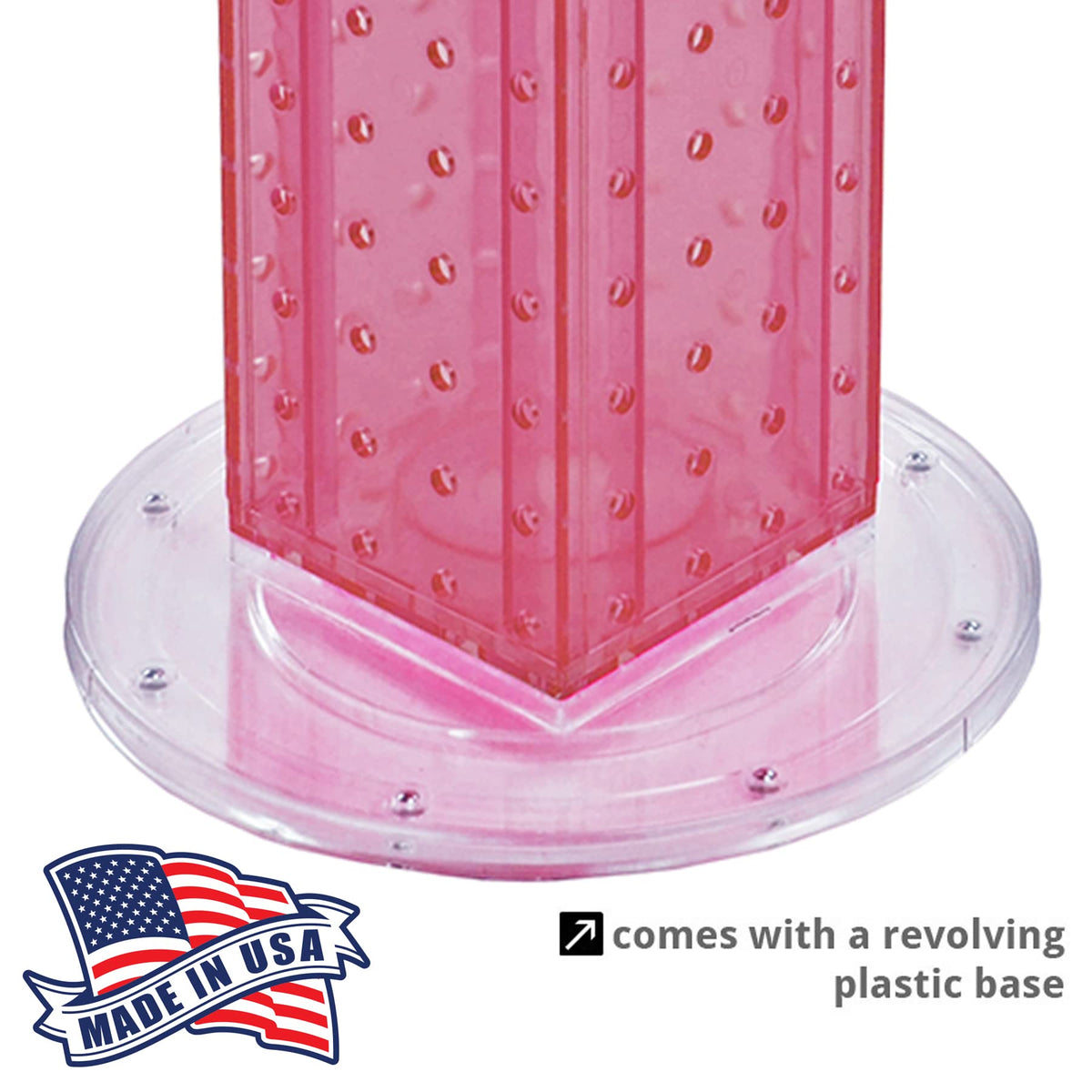 Azar Displays 2 inches x 4 inches x 13 inches / Pink / Pegboard + Hooks Pegboard Hooks