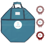 Hearth & Harbor Hard Shell Wreath Storage Container, 24 Inch, Blue, 2 Pack