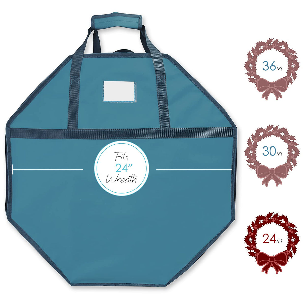 Hearth & Harbor Hard Shell Wreath Storage Container, 24 Inch, Blue, 2 Pack