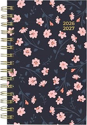 Blueline Essential Academic Daily/Monthly Planner, August 2026 to July 2027, Twin-Wire Binding, Poly Cover, 8" x 5", Blossom Design, Pink (CA214PG.02)