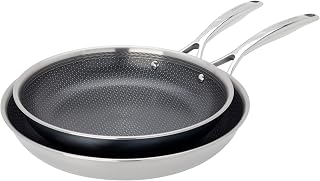 HENCKELS Paradigm 2-Pc Ceramic Fry Pan Set, Oven Safe Up To 500°F | Non-toxic, food-safe, ceramic nonstick coating. Induction Cookware Compatible for All Cooktops. Scratch Resistant.