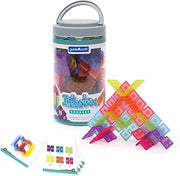 Guidecraft Interlox Squares - 96 Piece Set Interlocking Construction Toy, Creative Building - Educational STEM Construction Toy for Kids