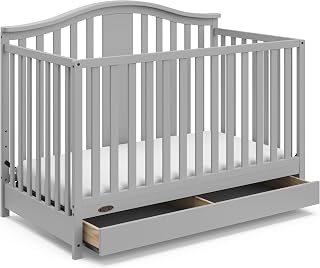 Graco Solano 4-in-1 Convertible Crib with Drawer, Pebble Gray