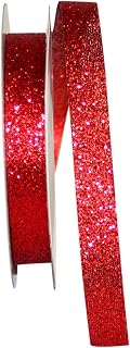 Reliant Ribbon 92832-065-03J Glitter All Rd Ribbon, 5/8 Inch X 25 Yards, Red