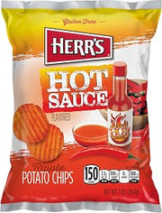 HERR'S Hot Sauce Ripples Potato Chips 1 Oz (Pack of 7)