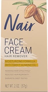 Nair Hair Remover Moisturizing Face Cream with Sweet Almond Oil 2 oz (Pack of 8)