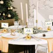Whaline Ball Ornament Place Card Holders, Gold Snowflake, 12 Pack