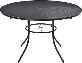 Global Industrial 48" Round Outdoor Steel Mesh Cafe Table, 29" H